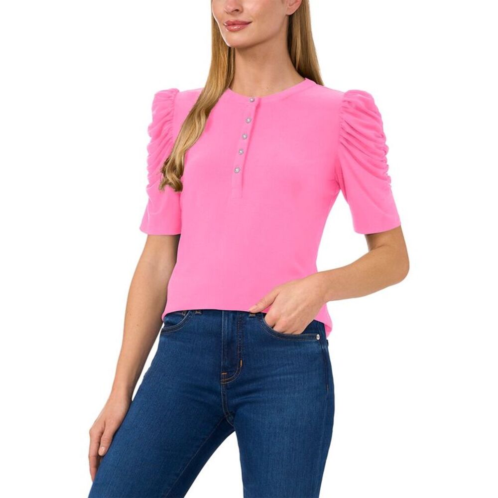 CeCe Pink Short Sleeve Top